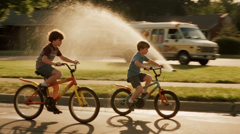 90s nostalgia childhood kids riding bikes without phones